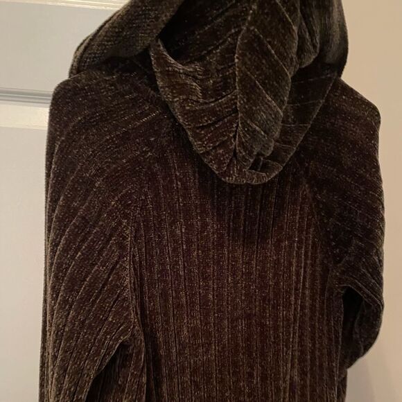 🛍️ Dark Green Hippie Rose Hooded Sweater - Picture 3 of 4
